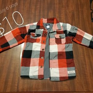 Jacket it has gray,black,white light red and dark